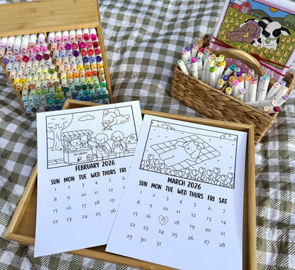 Daisy & Friends 2026 Coloring Calendar