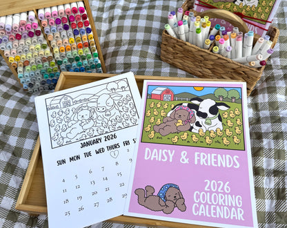 Daisy & Friends 2026 Coloring Calendar